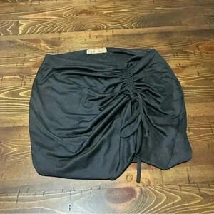 COPPER CLOSET Ruched black swim cover up Size small EUC